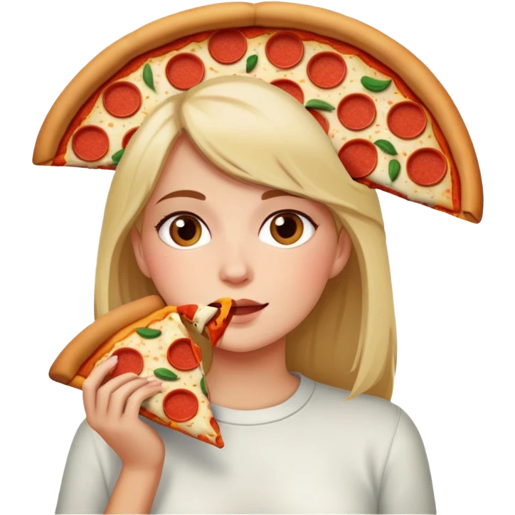 erika eating a pizza emoji