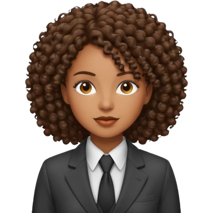curly-haired black woman in a suit emoji