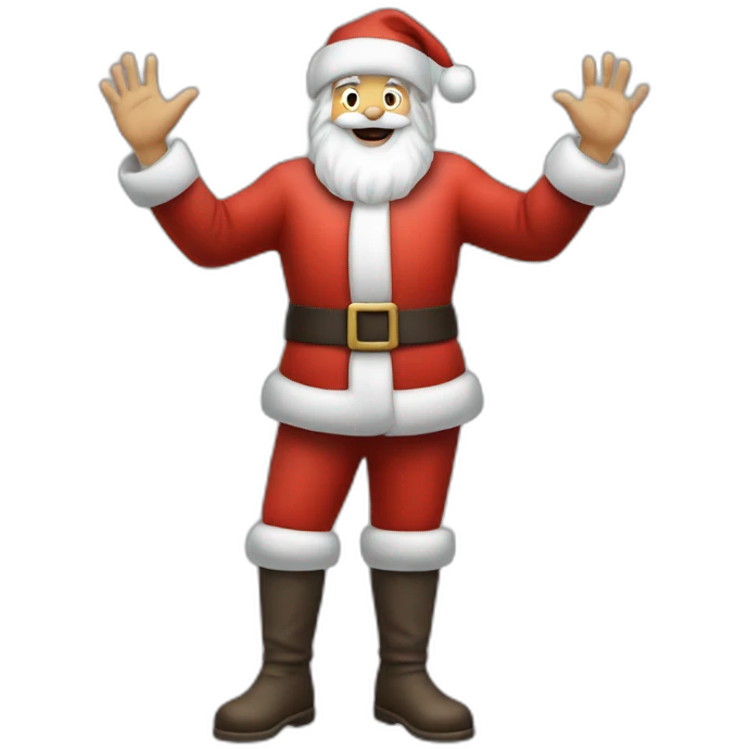 Full height Actively gesturing with hands pale skin Santa Claus in gray emoji