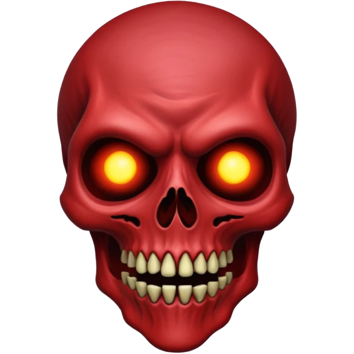 Cursed Crimson Satanic Moon Spooky Eerie Ghostly Spectral Zombiefied Skeletal Monsterous Creature Face emoji
