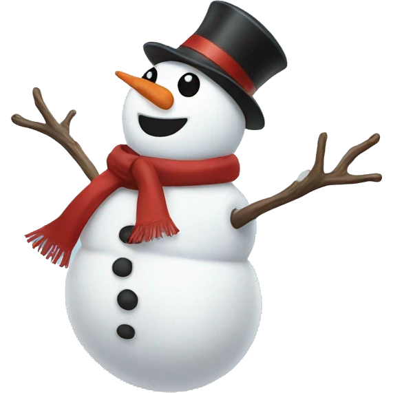 Snowman flying emoji
