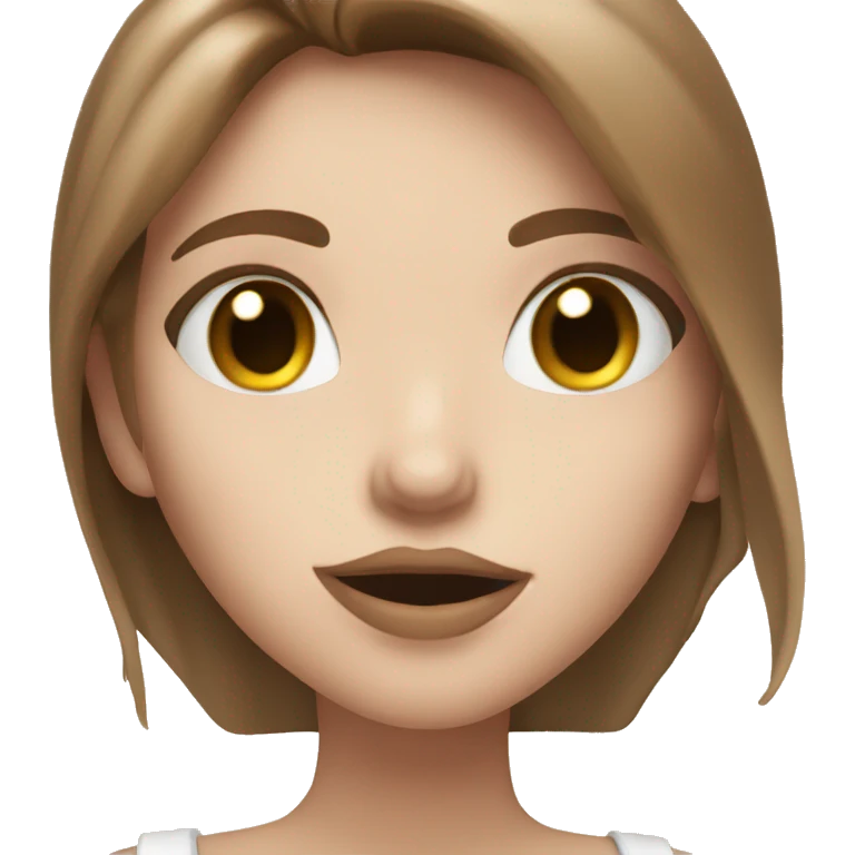 Pretty white girl with brown hair blowing a kiss  emoji