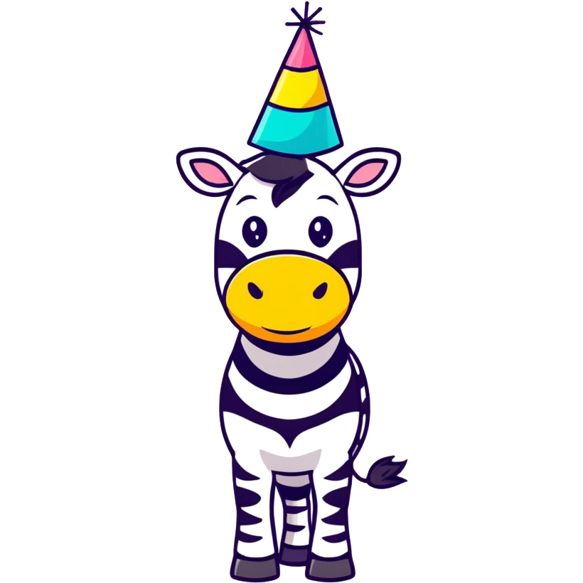 Zebra with a party hat  emoji