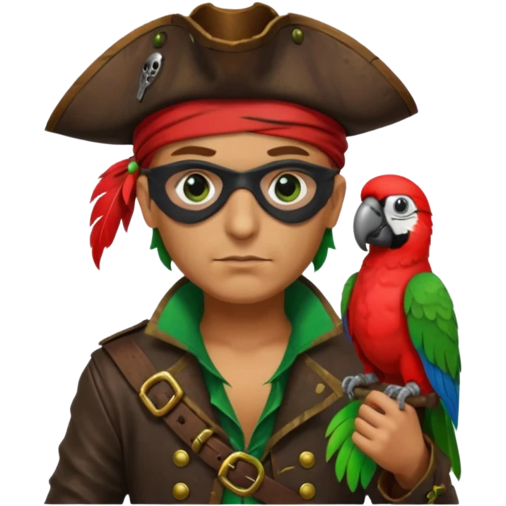 pirate and parrot emoji