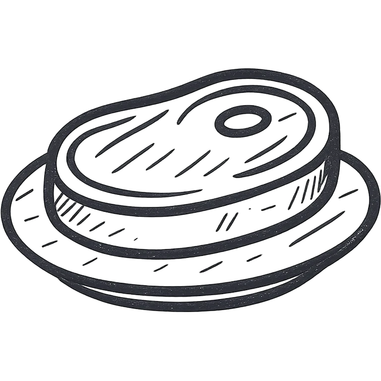 steak on a black platter emoji