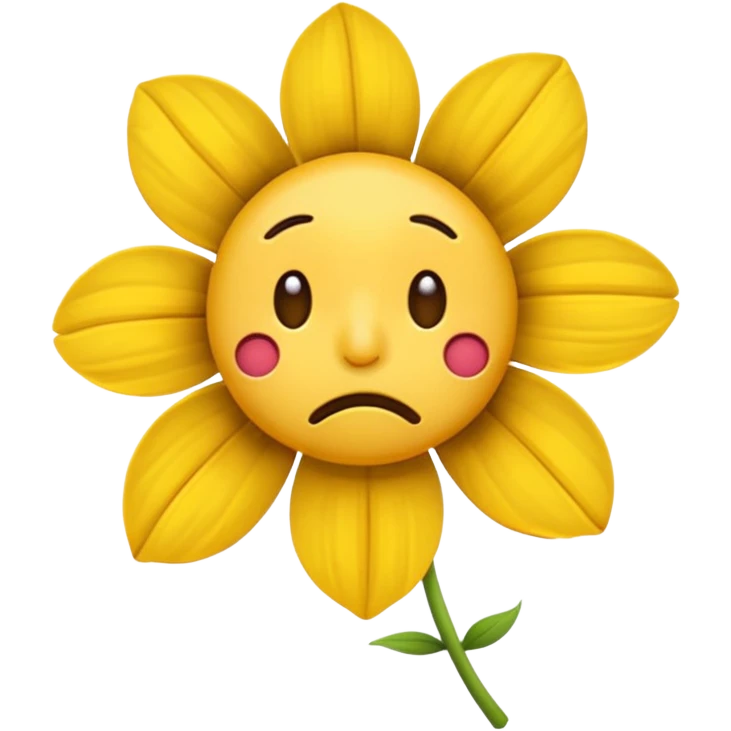 Pensive emoji with wilted flower  emoji