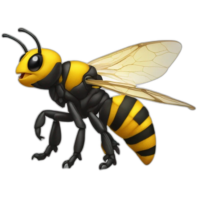 abeille sur dinosaure emoji