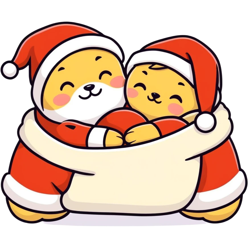 Cozy Christmas snuggles emoji