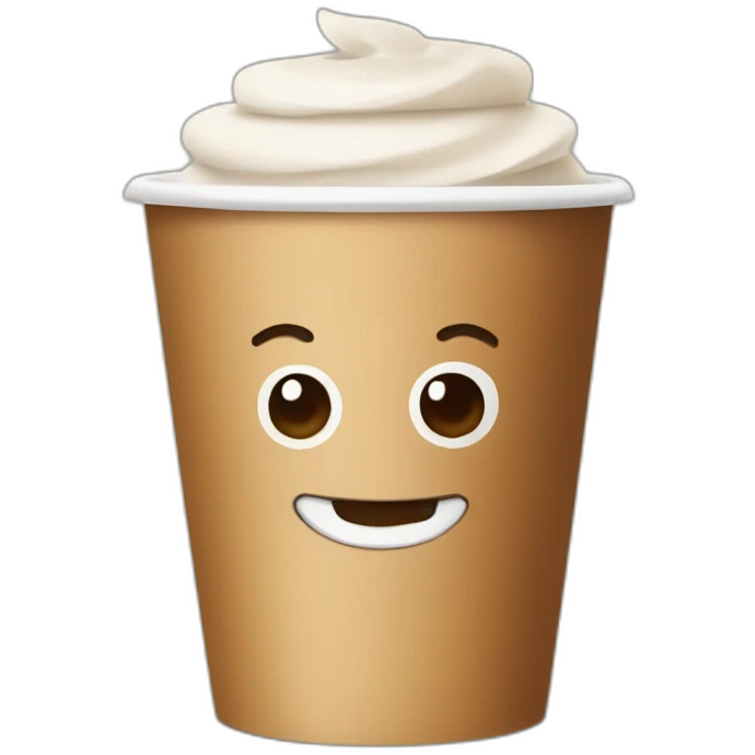 Paper cup with cappuccino  pitchka emoji