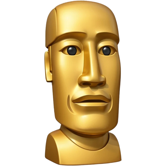Golden Moai Slightly sideways view emoji