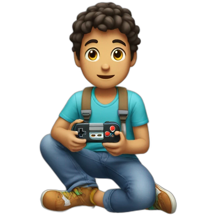 boy with nintendo emoji