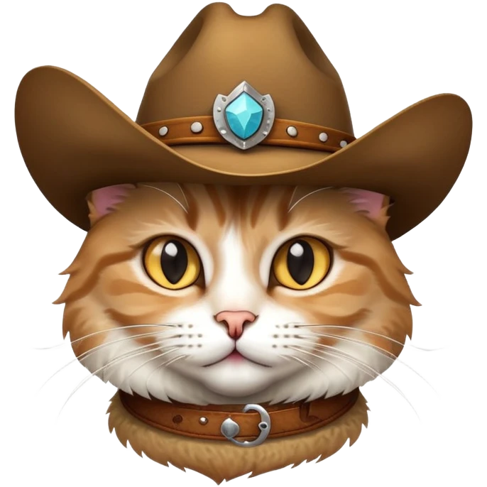 Make for me a cat has a cobow hat emoji