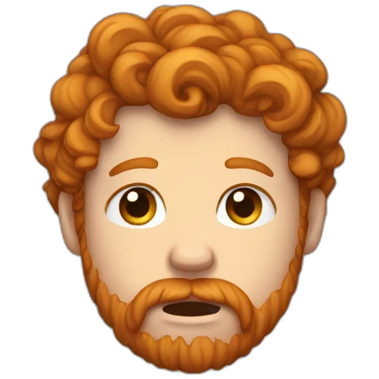 curly ginger bearded man crying tears emoji