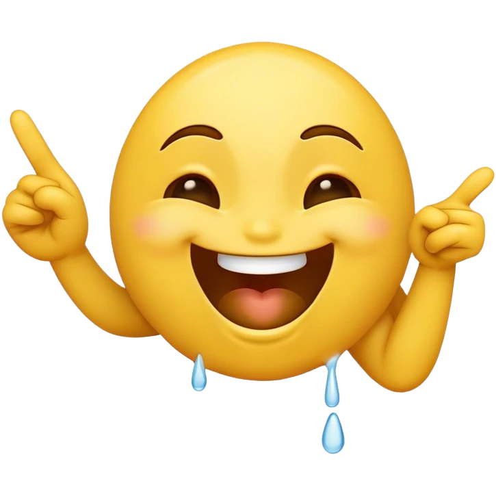 laughing emoji with pointing hand and crying emoji