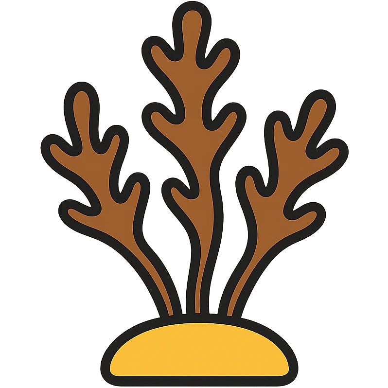 brown seaweed icon with color outline emoji