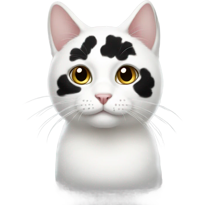 White cat with black spots emoji