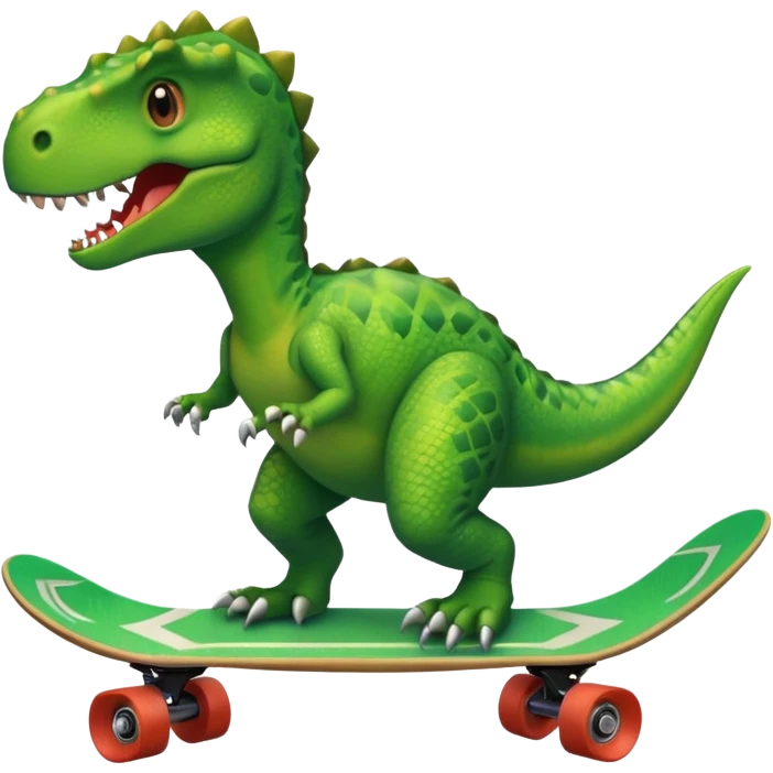 Dinosaur on a skateboard emoji