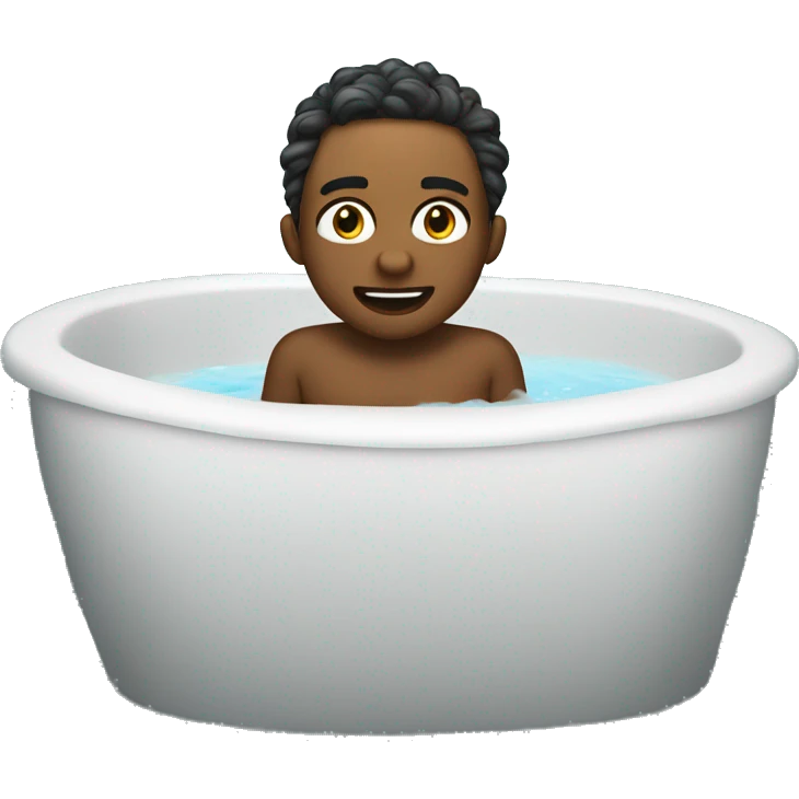 Um menino tomando banho emoji