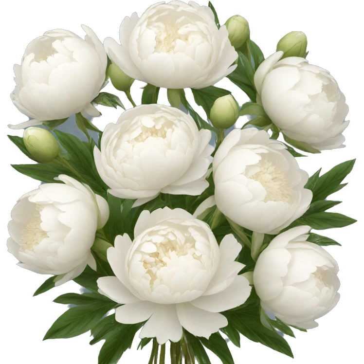 White peonies bouquet  emoji