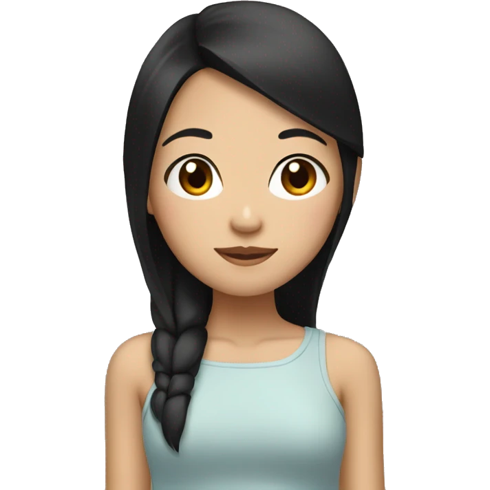 tan asian girl with black straight hair and brown eyes emoji