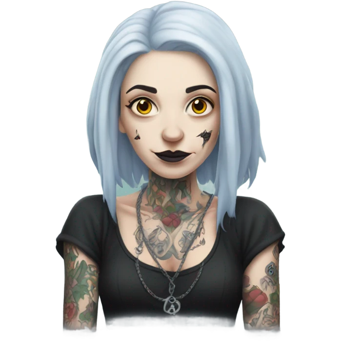 Pale Witch with lots of tattoos emoji