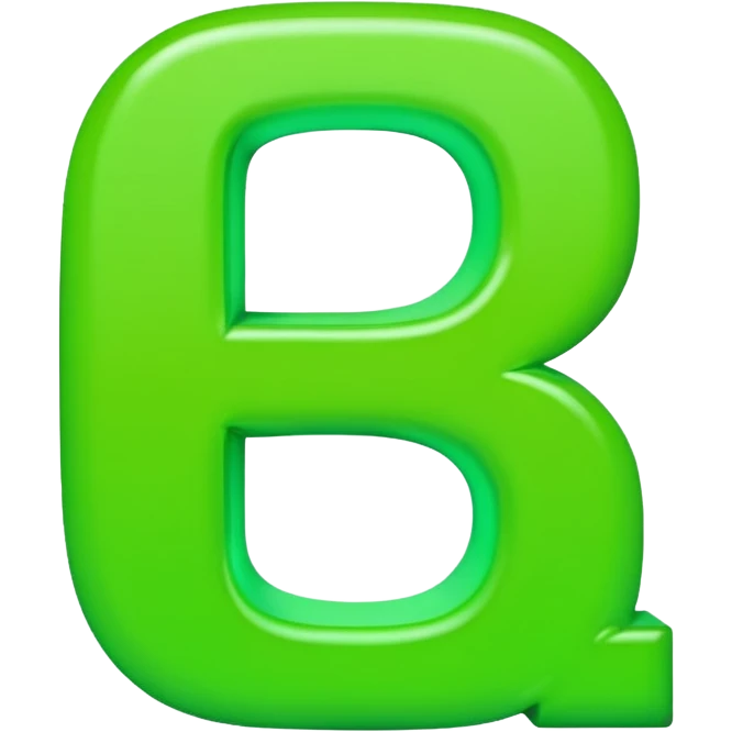 neon green letter D emoji
