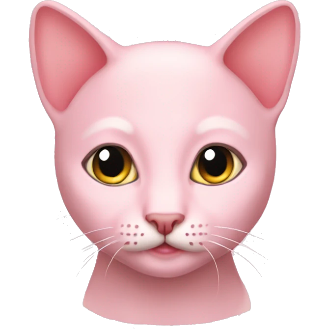 the bald cat pink  emoji