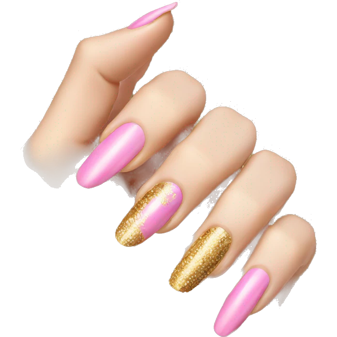 pink and gold nails emoji