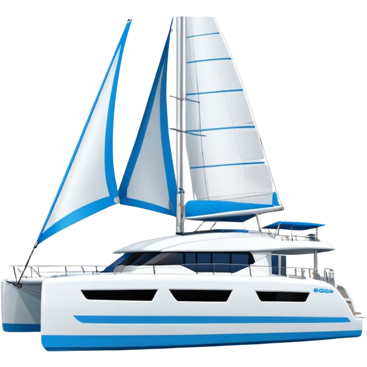 make a 50ft catamaran lagoon styled faceing to the right  emoji