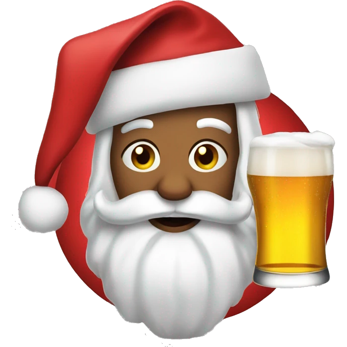 Santa drinkning beer emoji