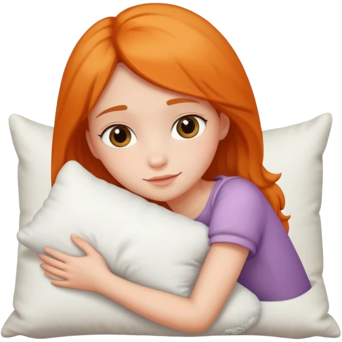 Girl hugging pillow emoji