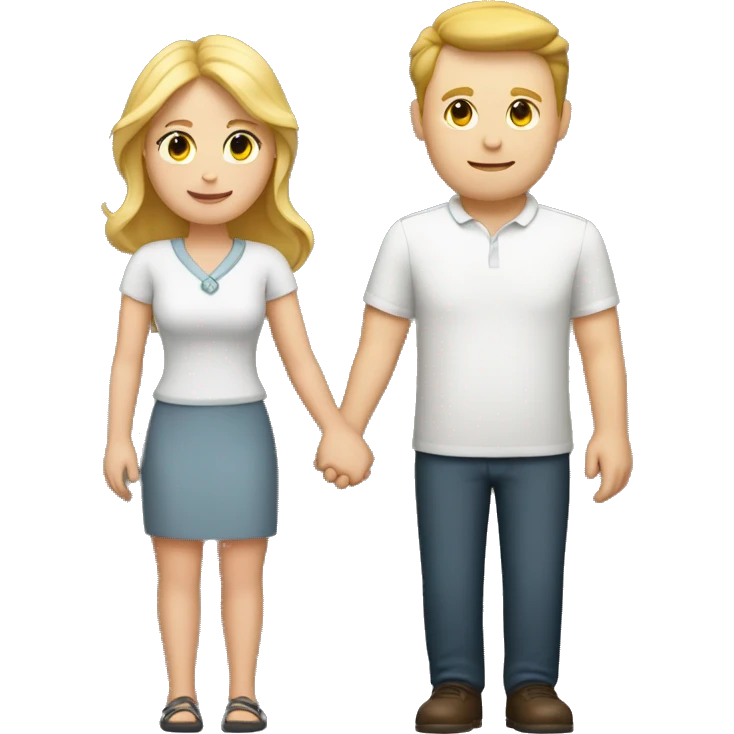 one white woman and one white man holding hands emoji