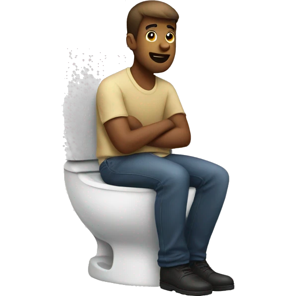 guy sitting on the toilet emoji