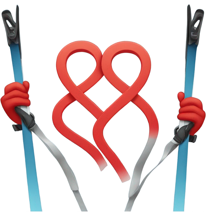 A heart ❤️ on skiis emoji