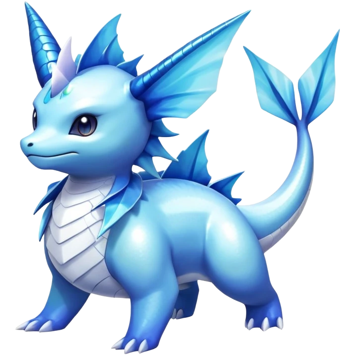 Shiny iridescent Vaporeon-Latios-Lugia-Suicune-fakemon-hybrid emoji