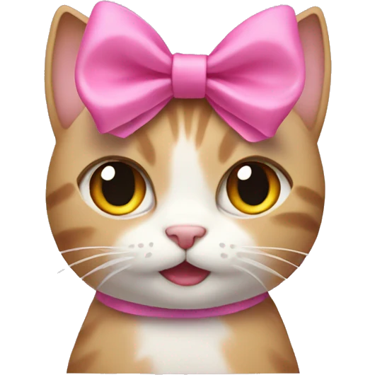 Cat with a pink bow emoji