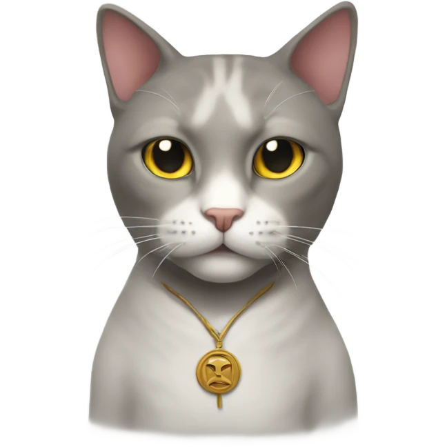 A cat with a a god emoji