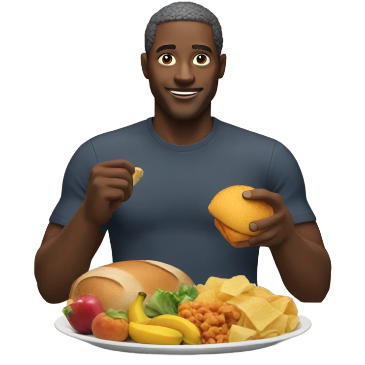 black man with food emoji