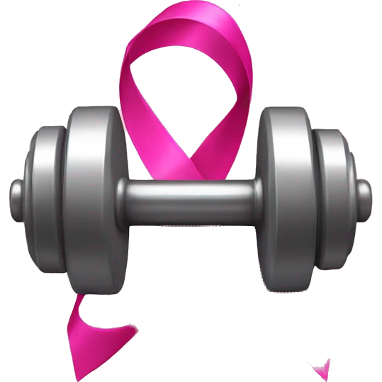 dumbbell with pink ribbon emoji