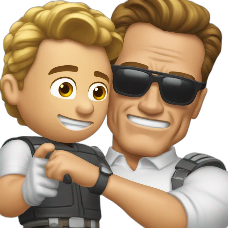 arnold schwarzenegger saltando un charco emoji