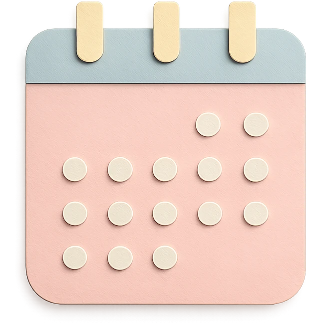 soft pastel cozy calendar box with rounded corners for bullet journal emoji