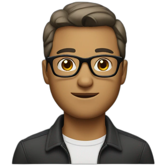 Man with classic haircut and glasses emoji