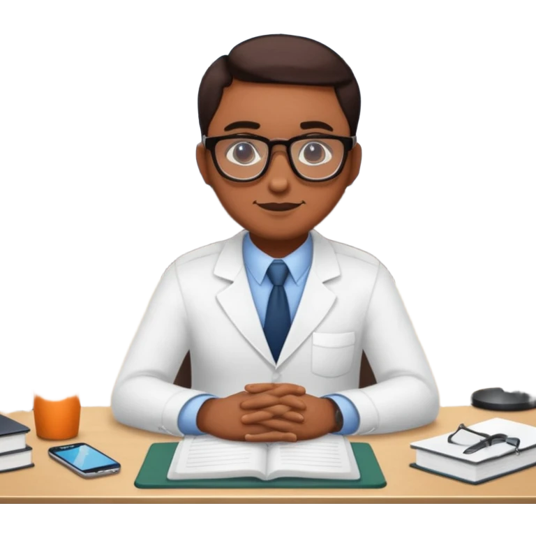 A bugman who is a therapist sitting in his office  emoji