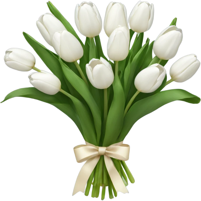 white tulips bouquet emoji