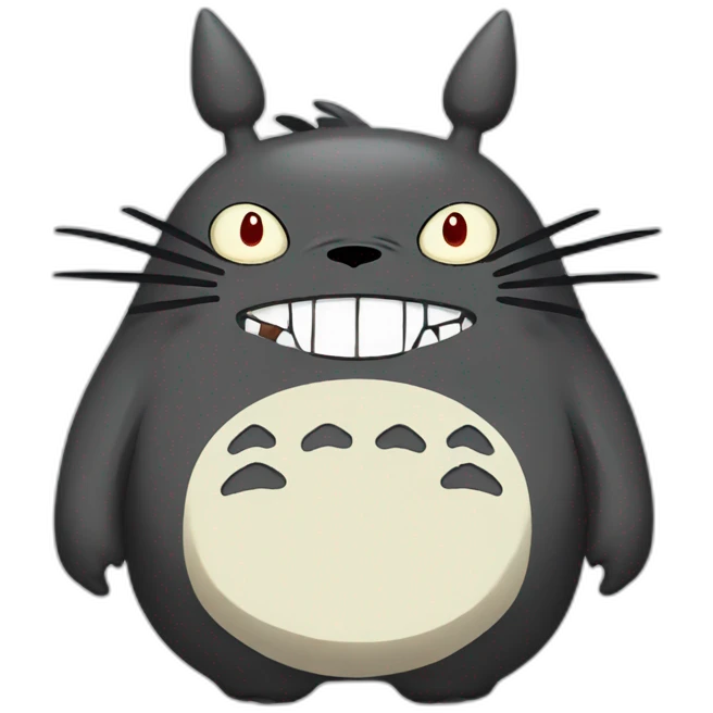 Angry dark Totoro emoji