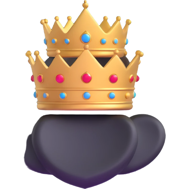 White circular emblem with crown emoji