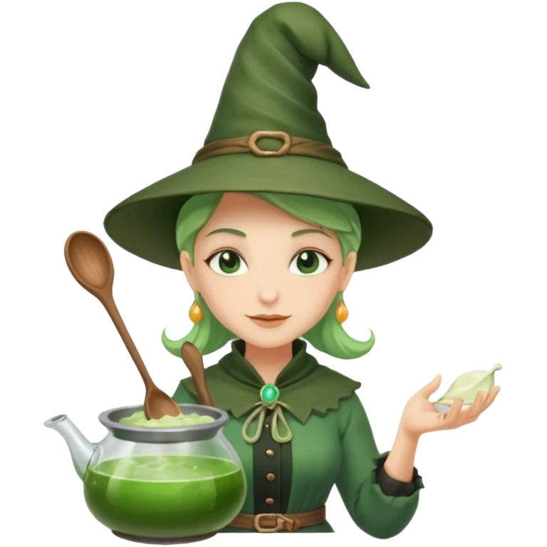 green witch cooking potion emoji