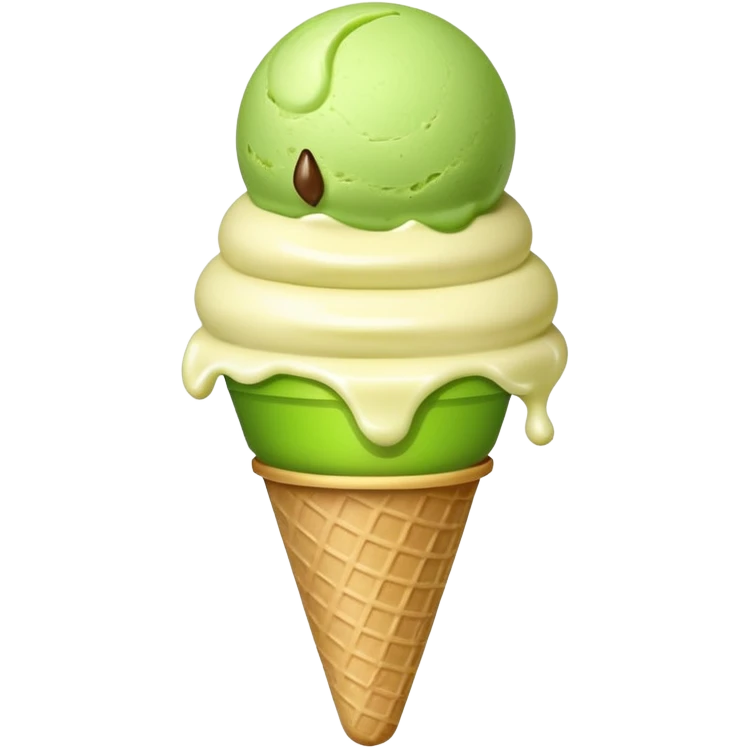 ice cream with a green ball, minimal, no text emoji