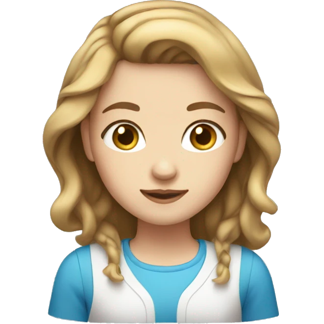 girl with light brown hair and blue eyes  emoji