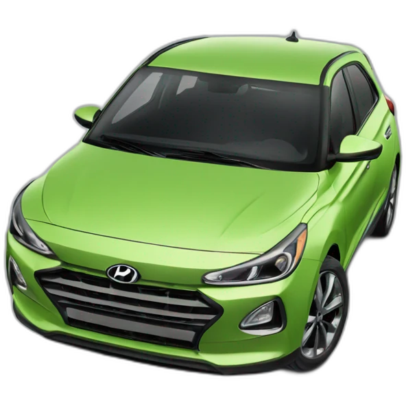 Voiture modèle i20 hyundai vert canard emoji